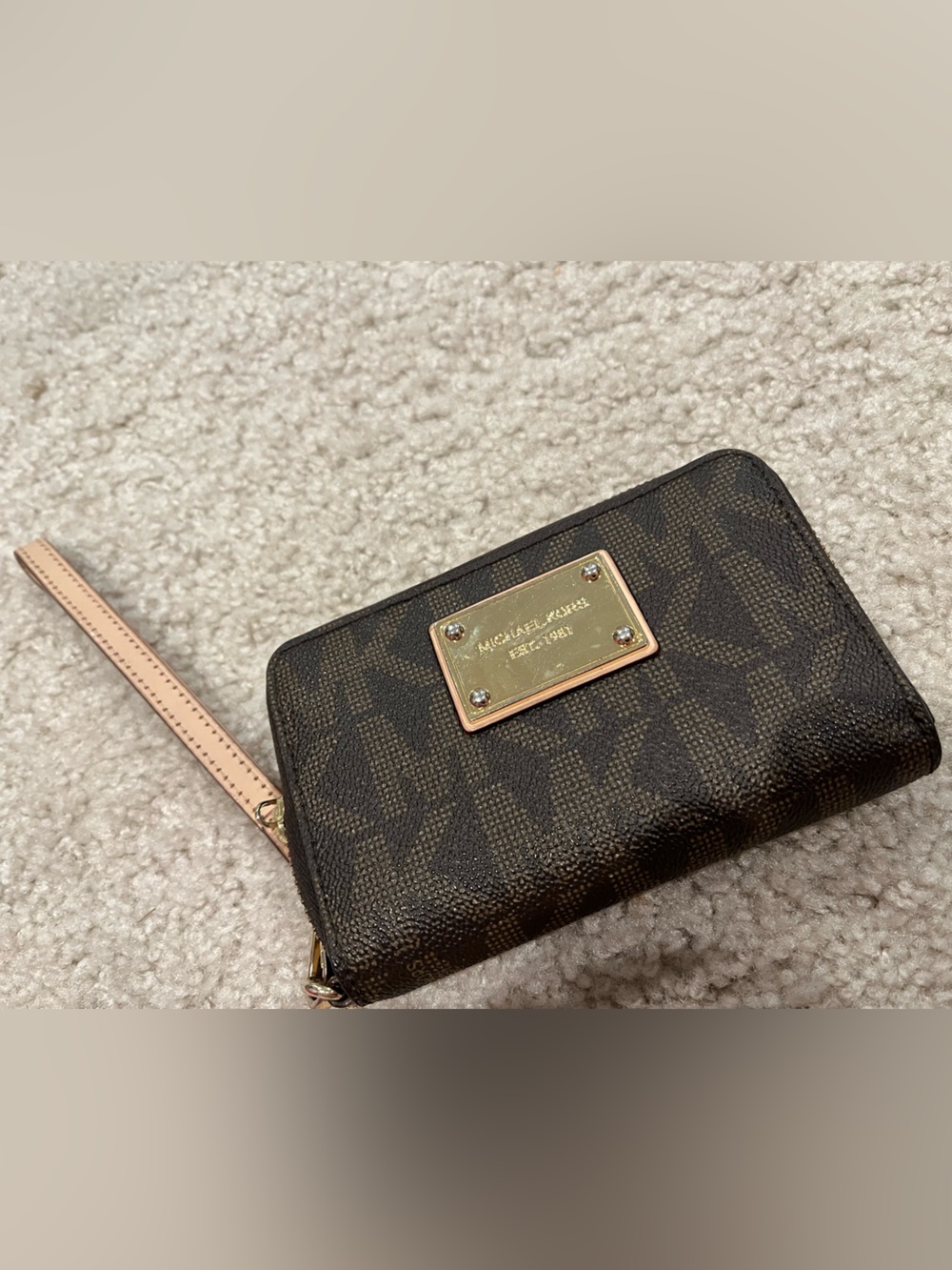 Michael Kors Dark Brown Monogram Wristlet